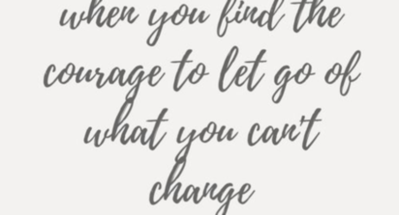 The courage to let go